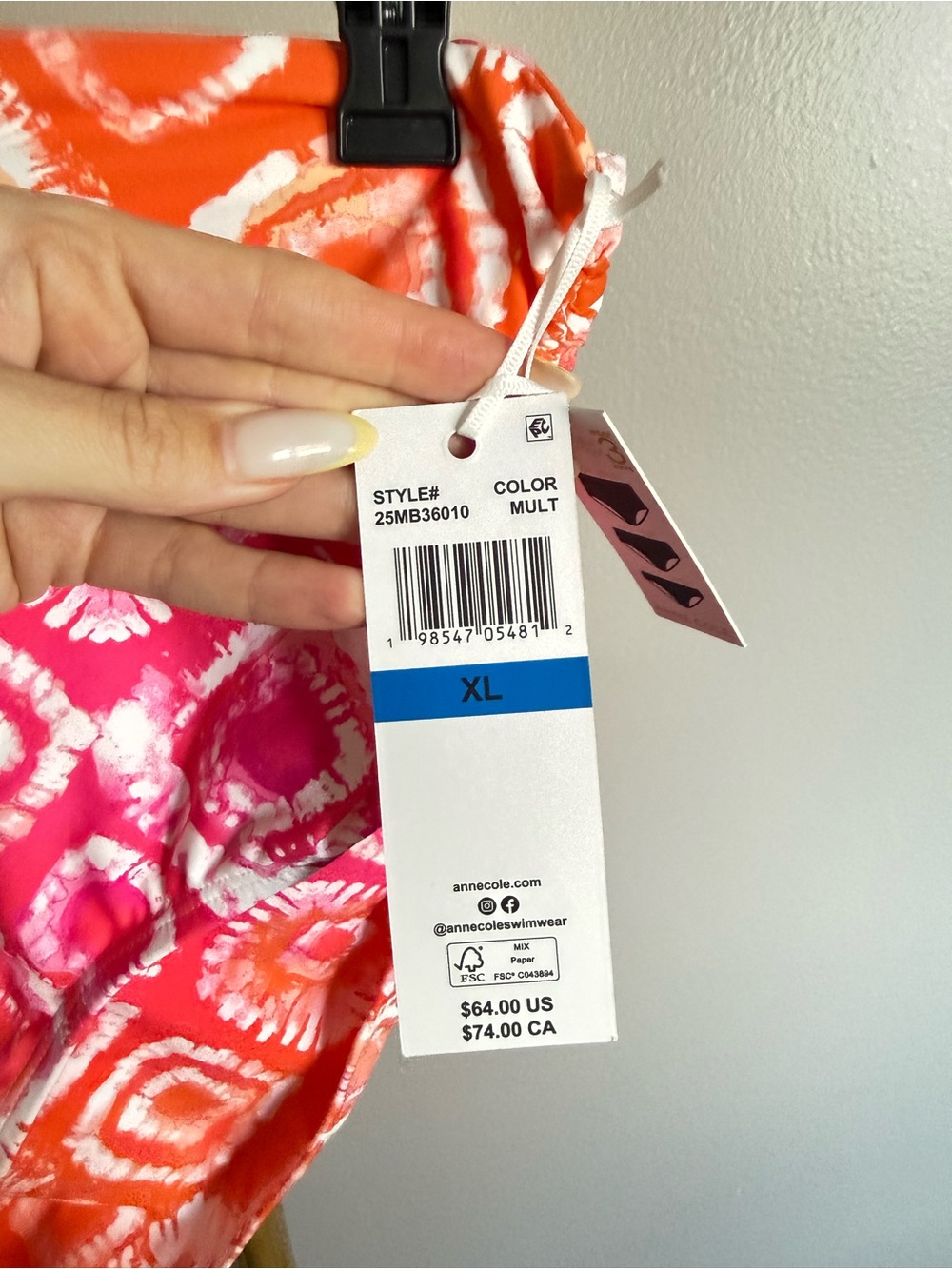NWT Anne Cole Convertible High-Waist Swim Bottom – Size XL - Picture 3 of 4